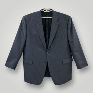 Lauren Ralph Lauren 100% Wool Suit Jacket Men's 50 Reg Gray Pinstripe 2 Button